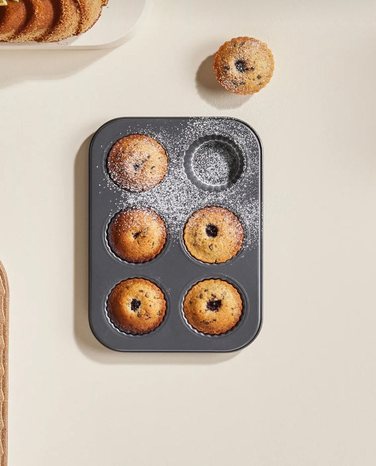 Karaca Goya 6-Piece Muffin Cake Mold Gray