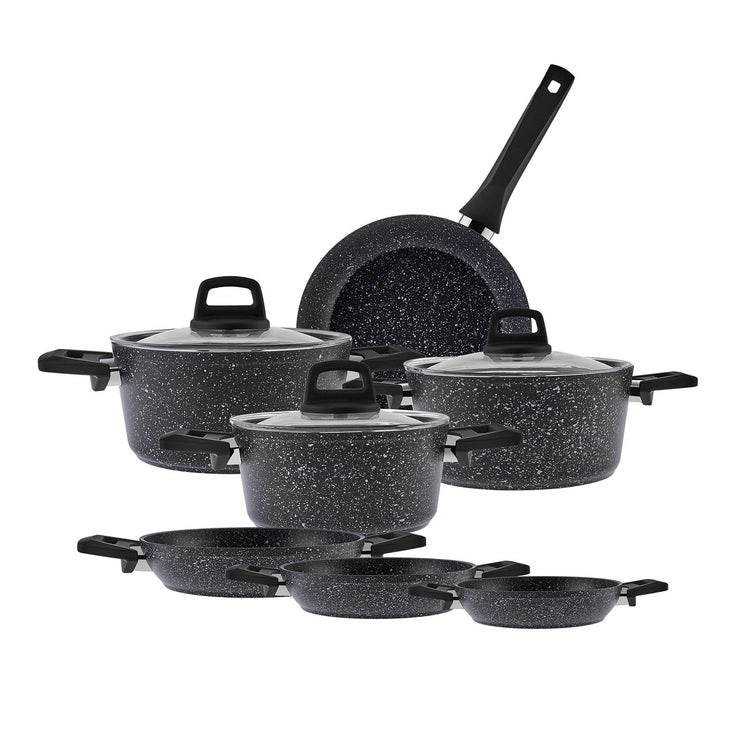 KARACA BIOGRANITE ELIZ 10-PIECE COOKWARE SET, BLACK