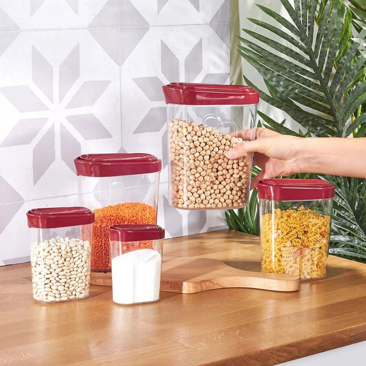 Karaca Slot Red 5-Piece Storage Container Set