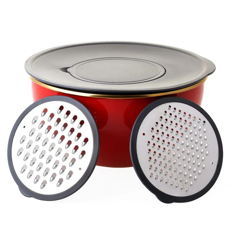 Karaca Troy Whisk Set with Grater Red