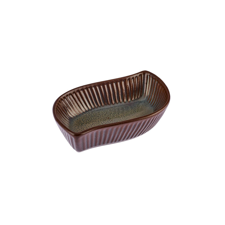 KARACA SAGE REACTIVE LEAF SNACK BOWL, GREEN