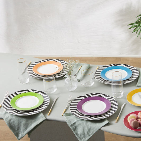 Karaca Zigzag 12 Pieces 6 Person Serving Set, Multicolor
