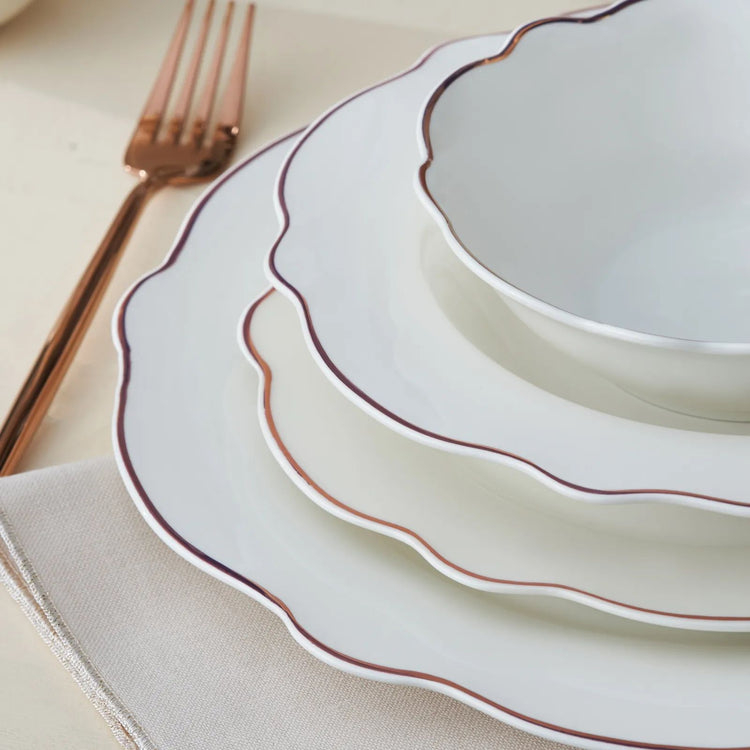 KARACA DAISY WAVE SHAPE BOWL SET, ROSE