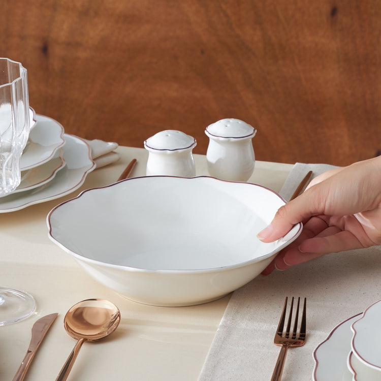 KARACA DAISY WAVE SHAPE BOWL SET, ROSE