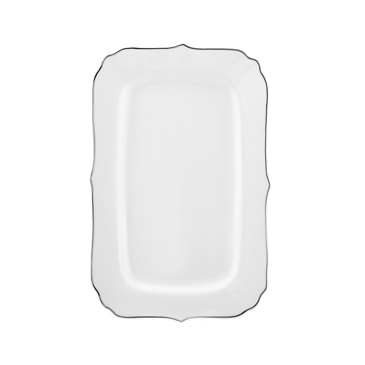 Karaca Daisy Wave Shape with Boat, Platinum