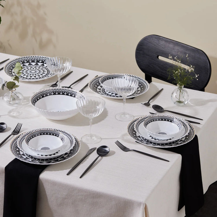 Karaca Black Gold 19 Pieces 6 Person Dinnerware Set