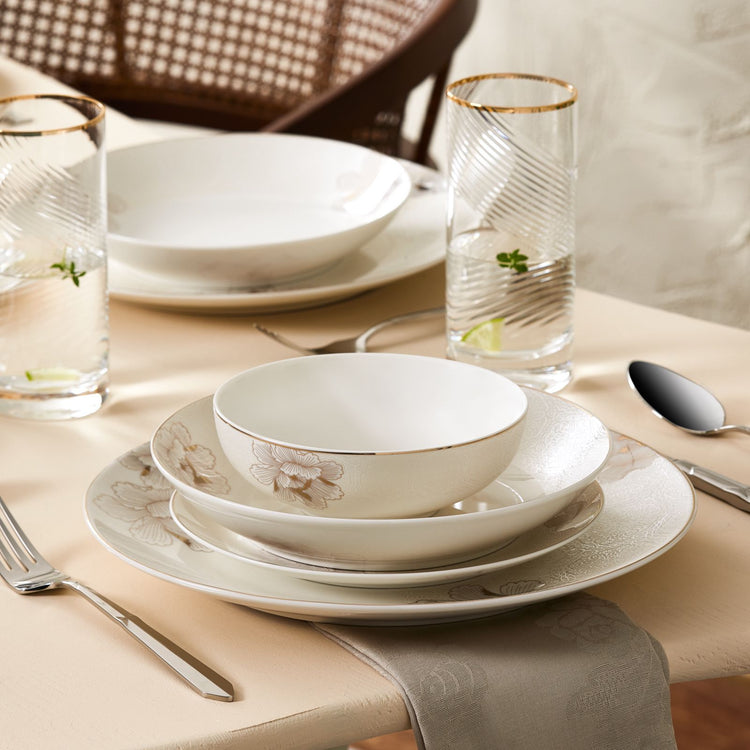 Karaca Camellia 24 Pieces 6 Person Dinnerware Set, Multicolor