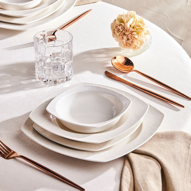 Karaca Zahra 24 Pieces 6 Person Dinnerware Set , Cream
