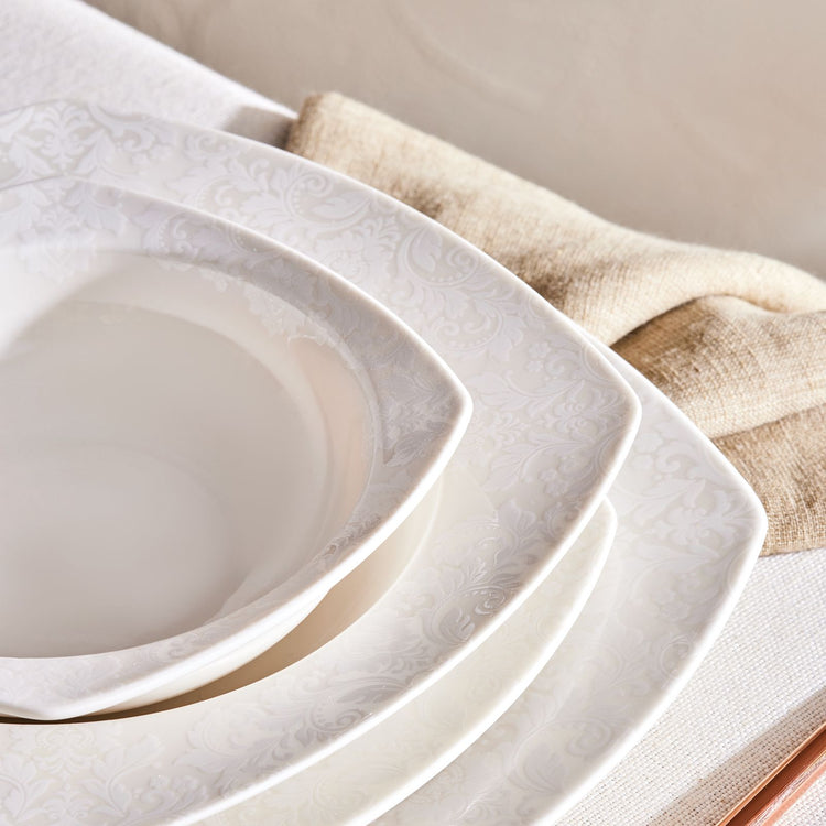 Karaca Zahra 24 Pieces 6 Person Dinnerware Set , Cream