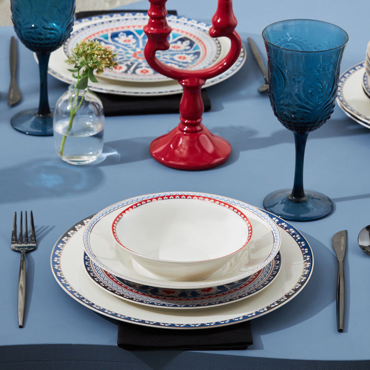 Karaca Ancient 24 Pieces 6 Person Dinnerware Set, Multicolor