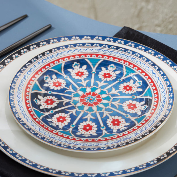 Karaca Ancient 24 Pieces 6 Person Dinnerware Set, Multicolor