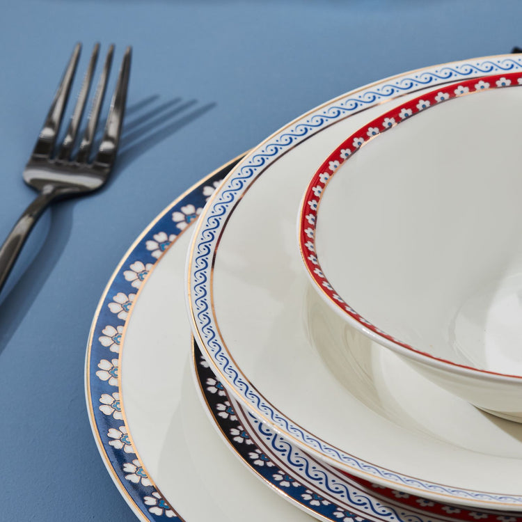 Karaca Ancient 24 Pieces 6 Person Dinnerware Set, Multicolor