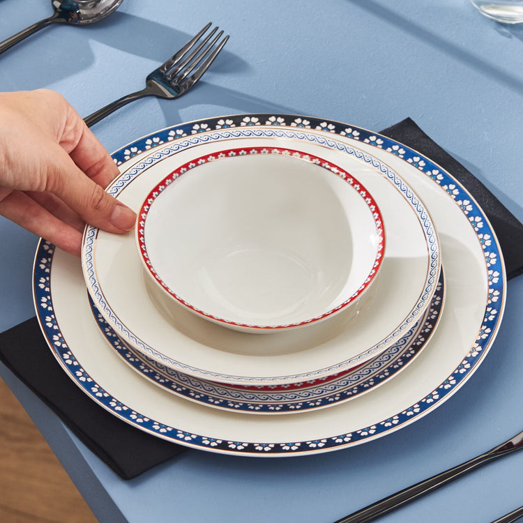 Karaca Ancient 24 Pieces 6 Person Dinnerware Set, Multicolor