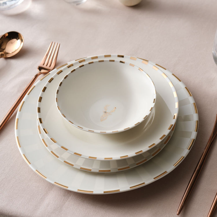 Karaca Aries 24 Pieces 6 Person Dinnerware Set, White