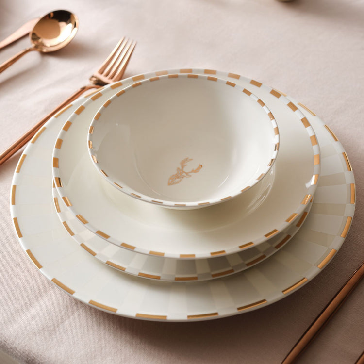 Karaca Aries 24 Pieces 6 Person Dinnerware Set, White