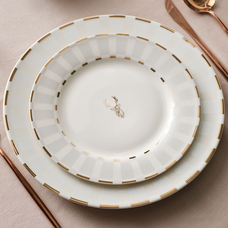 Karaca Aries 24 Pieces 6 Person Dinnerware Set, White