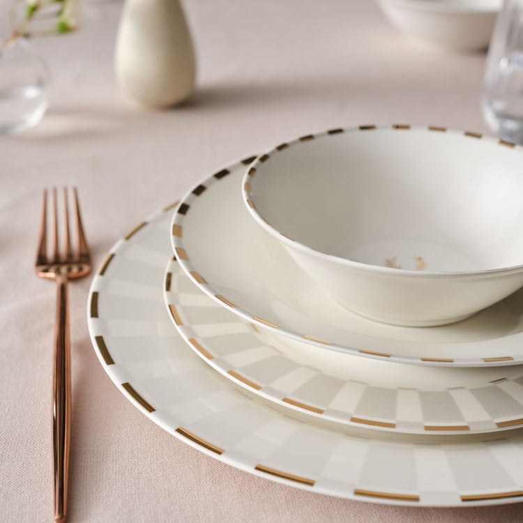 Karaca Aries 24 Pieces 6 Person Dinnerware Set, White