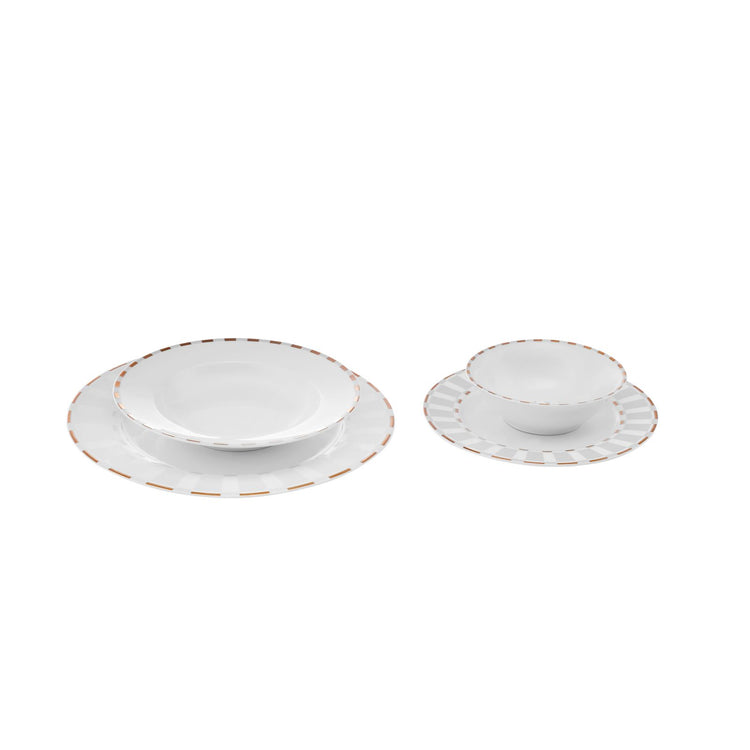Karaca Aries 24 Pieces 6 Person Dinnerware Set, White