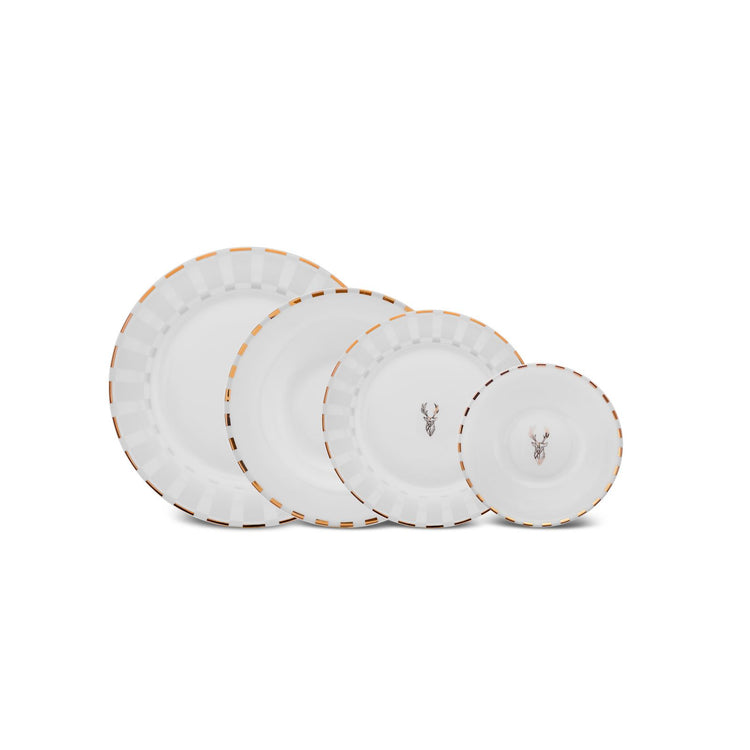 Karaca Aries 24 Pieces 6 Person Dinnerware Set, White