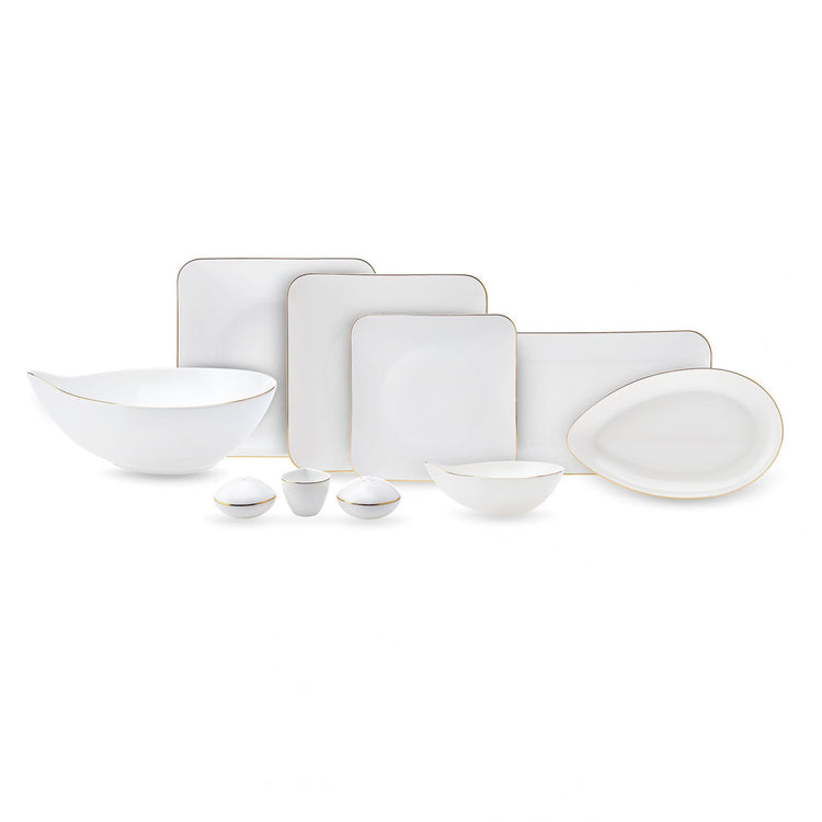 Karaca Streamline Elinor 6 Person Dinnerware Set, Gold