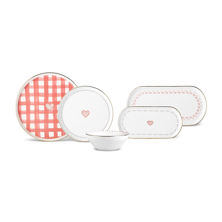 Karaca Amore 8 Pieces 2 Person, Red