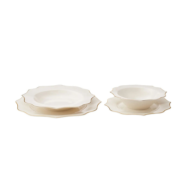 Karaca Kate 24 Pieces 6 Person Dinnerware Set, Gold