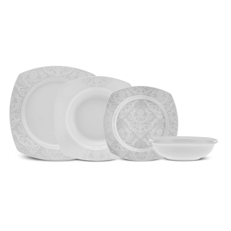 Karaca Farah 24 Pieces 6 Person Dinnerware Set, Cream