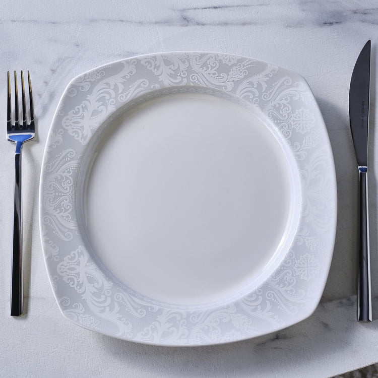 Karaca Farah 24 Pieces 6 Person Dinnerware Set, Cream