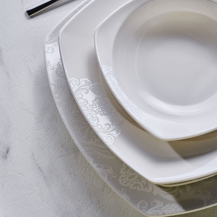 Karaca Farah 24 Pieces 6 Person Dinnerware Set, Cream