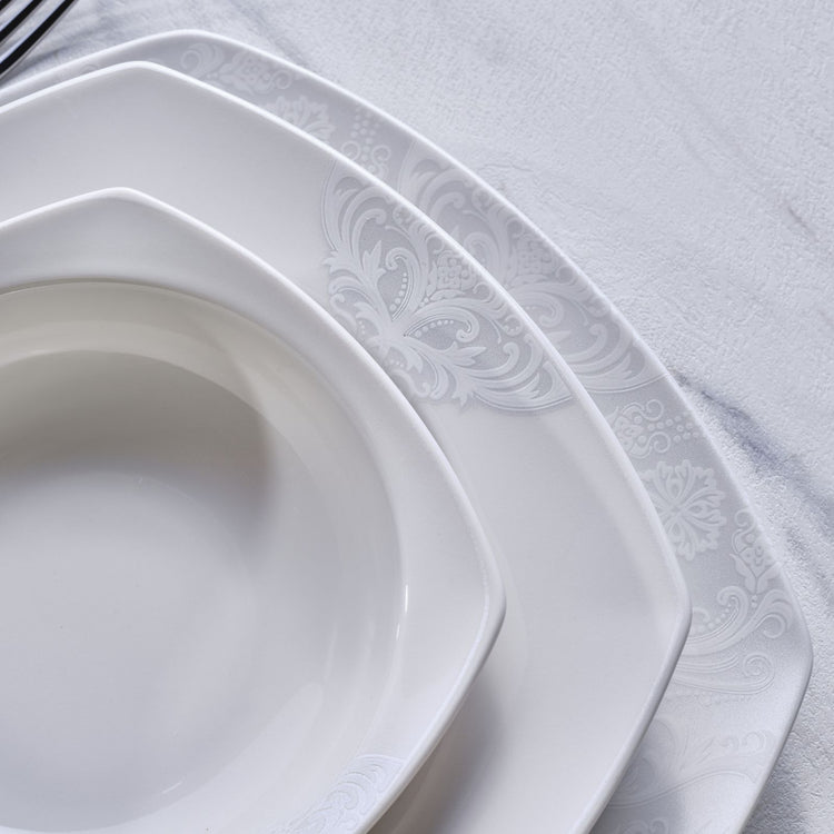 Karaca Farah 24 Pieces 6 Person Dinnerware Set, Cream