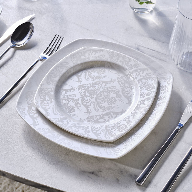 Karaca Farah 24 Pieces 6 Person Dinnerware Set, Cream