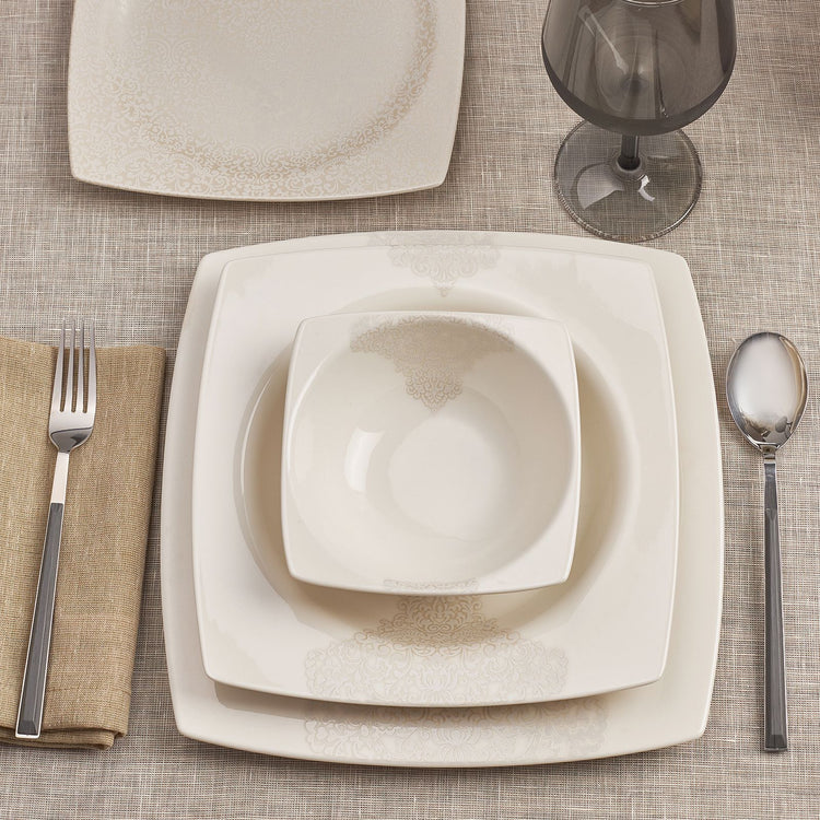 Karaca Flava 24 Pieces 6 Person Dinnerware Set, Cream