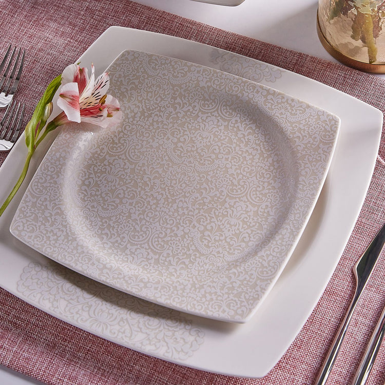 Karaca Flava 24 Pieces 6 Person Dinnerware Set, Cream