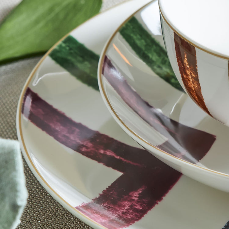 Karaca Colorful Blush Line 24 Piece 6 Person Dinnerware Set, Multicolor