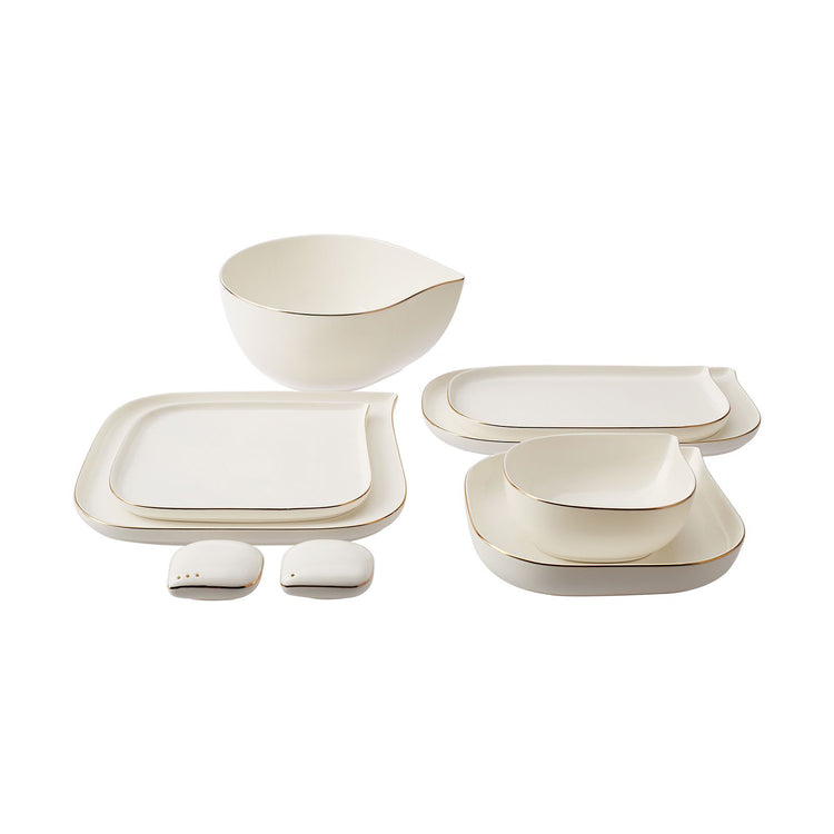 Karaca Streamline Slope 29 Pieces 6 Person Dinnerware Set, Gold