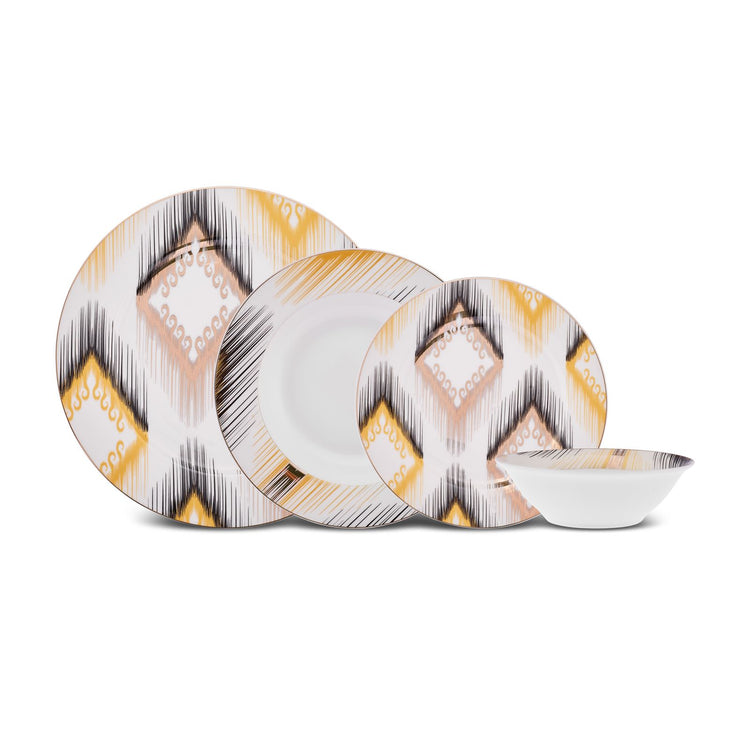 Karaca Calidad 24 Pieces 6 Person Dinnerware Set, Multicolor