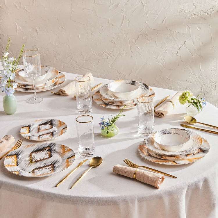 Karaca Calidad 24 Pieces 6 Person Dinnerware Set, Multicolor