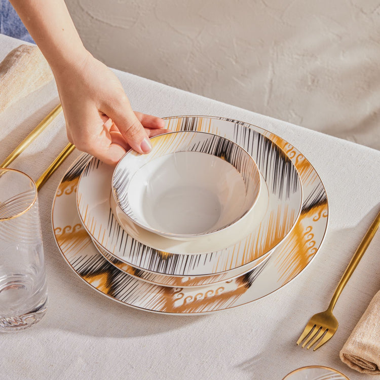 Karaca Calidad 24 Pieces 6 Person Dinnerware Set, Multicolor