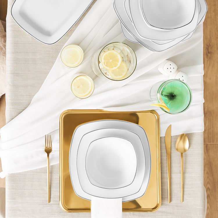 Karaca Roman Platinum Square Shape, Platinum