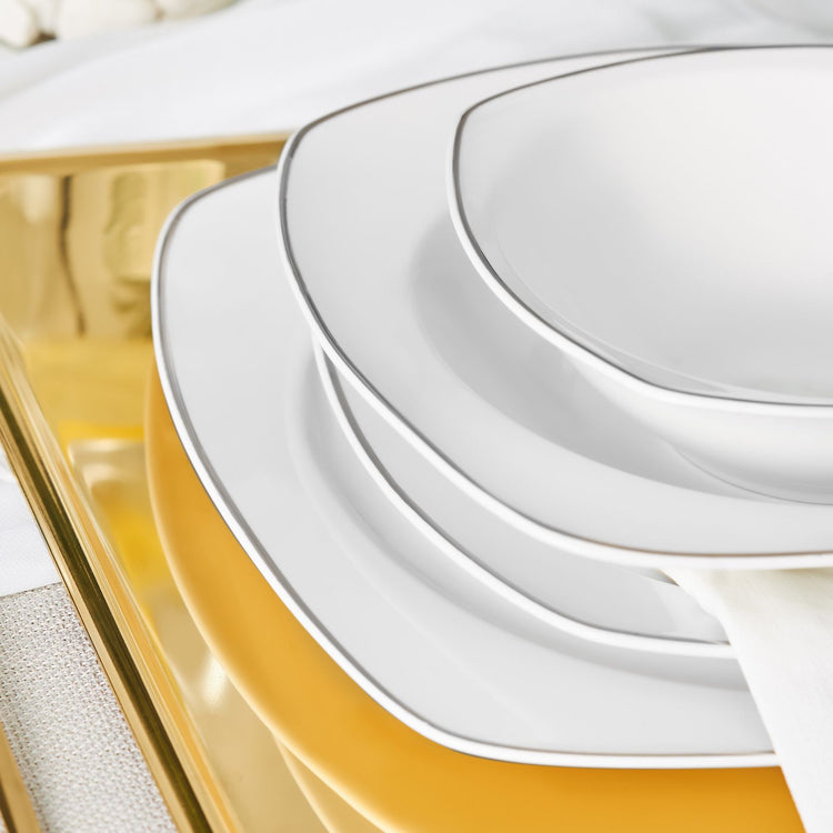 Karaca Roman Platinum Square Shape, Platinum