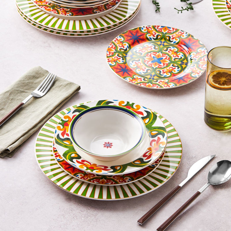 Karaca Dolce 24 Pieces 6 Person Dinnerware Set , Multicolor