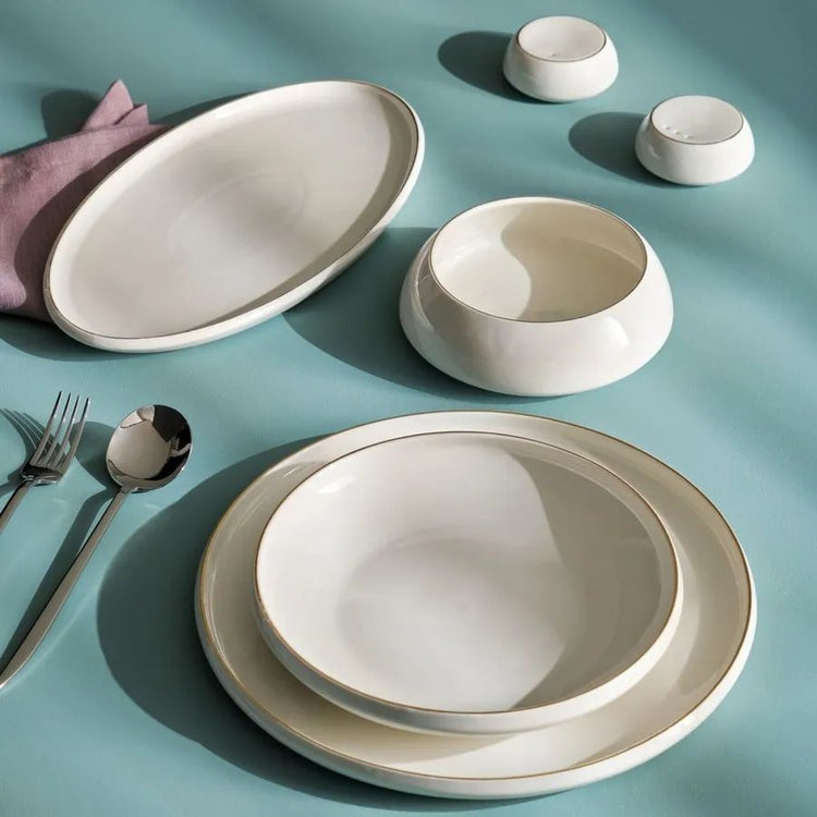 Karaca Streamline Solaris 6 Person 22 Piece Dinnerware Set, White