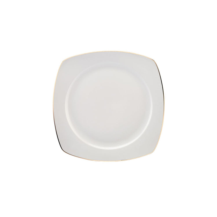 Karaca Roman Gold Square Shape 26 Piece 6 Person Dinnerware Set, Gold