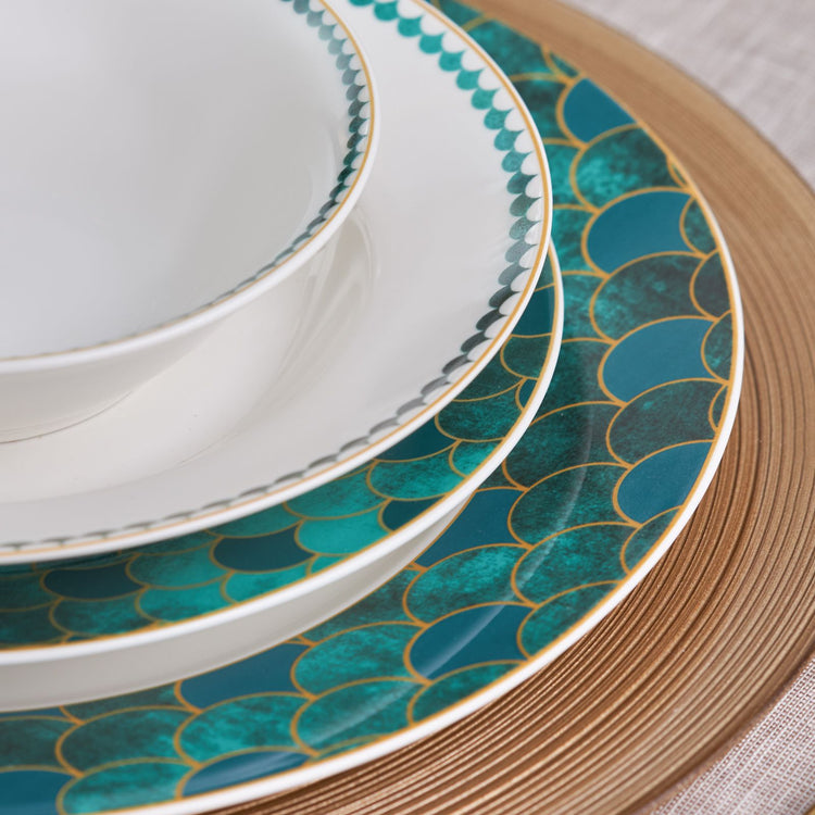 Karaca Zümrüt 24 Pieces 6 Person Dinnerware Set, Green