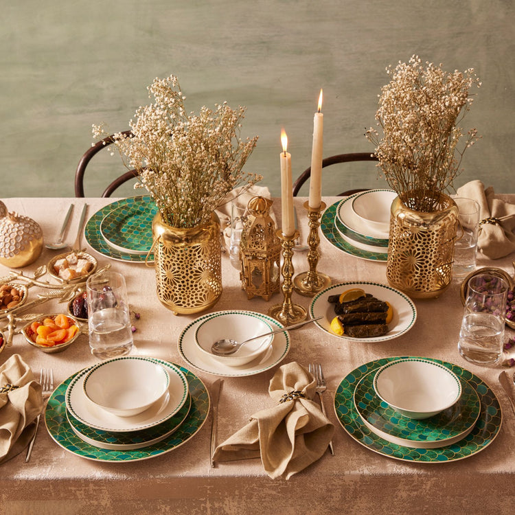 Karaca Zümrüt 24 Pieces 6 Person Dinnerware Set, Green