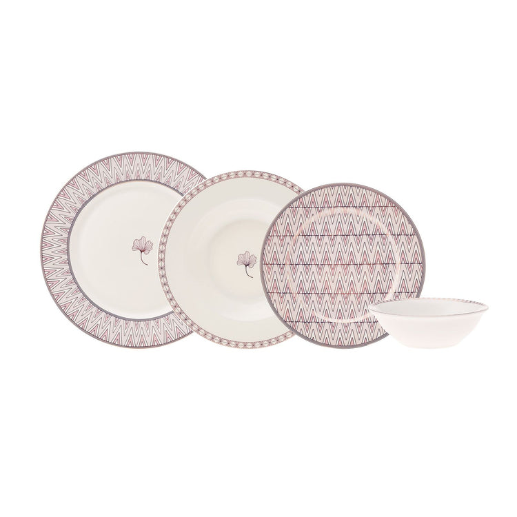 Karaca Decor 24 Pieces 6 Person Dinnerware Set, Multicolor