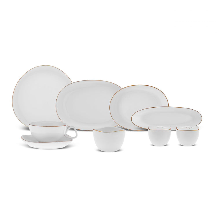 KARACA STREAMLINE MIDDLE 34-PIECE DINNER SET, GOLD