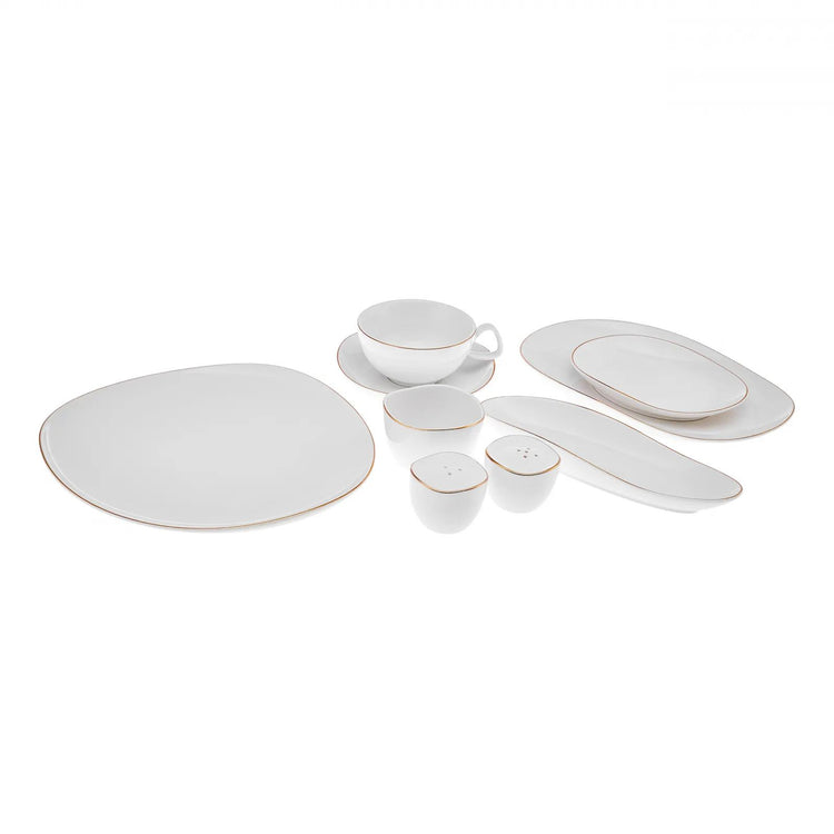 KARACA STREAMLINE MIDDLE 34-PIECE DINNER SET, GOLD