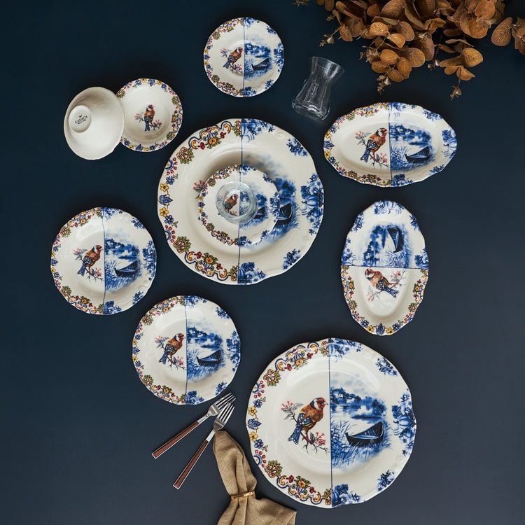 KARACA LELAND BIRDY 26-PIECE BREAKFAST SET, MULTICOLOR