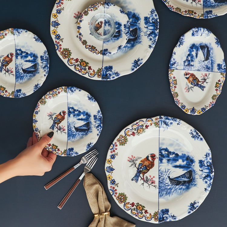 KARACA LELAND BIRDY 26-PIECE BREAKFAST SET, MULTICOLOR